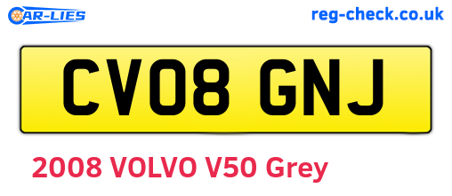 CV08GNJ are the vehicle registration plates.
