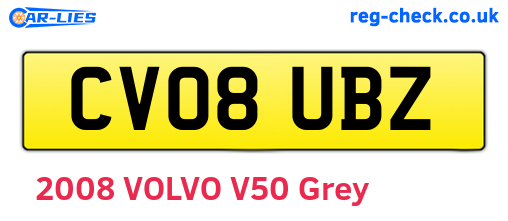 CV08UBZ are the vehicle registration plates.