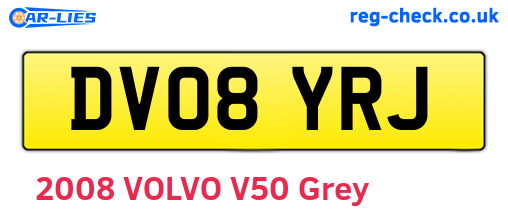 DV08YRJ are the vehicle registration plates.