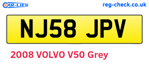 NJ58JPV are the vehicle registration plates.