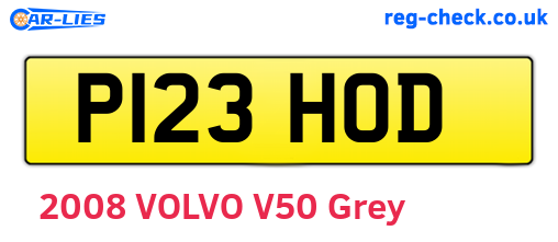 P123HOD are the vehicle registration plates.