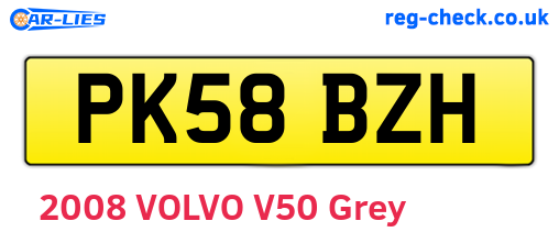 PK58BZH are the vehicle registration plates.