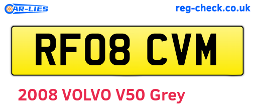 RF08CVM are the vehicle registration plates.