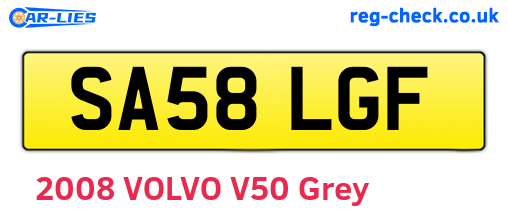 SA58LGF are the vehicle registration plates.