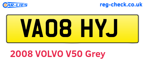 VA08HYJ are the vehicle registration plates.