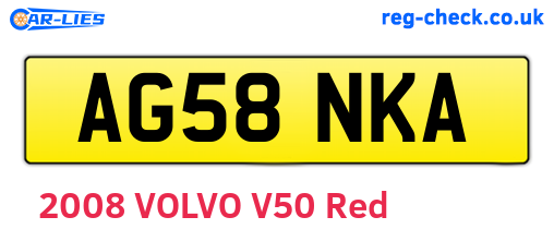 AG58NKA are the vehicle registration plates.