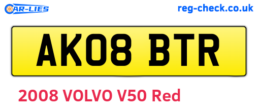 AK08BTR are the vehicle registration plates.