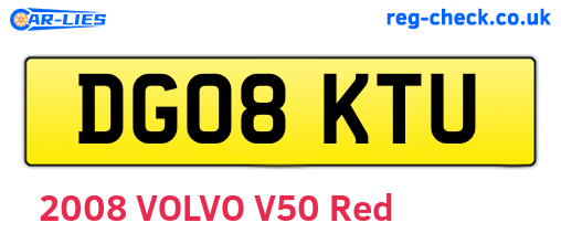 DG08KTU are the vehicle registration plates.