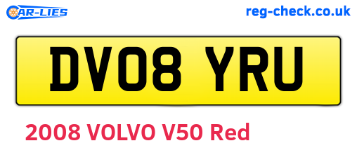 DV08YRU are the vehicle registration plates.