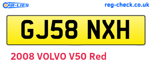 GJ58NXH are the vehicle registration plates.