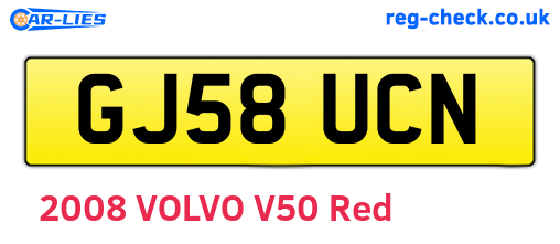 GJ58UCN are the vehicle registration plates.