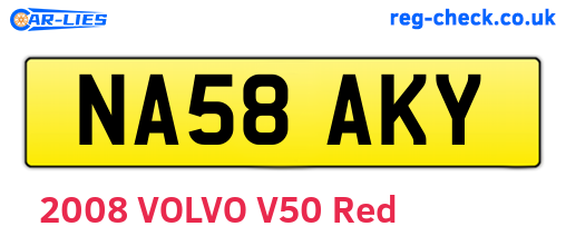NA58AKY are the vehicle registration plates.