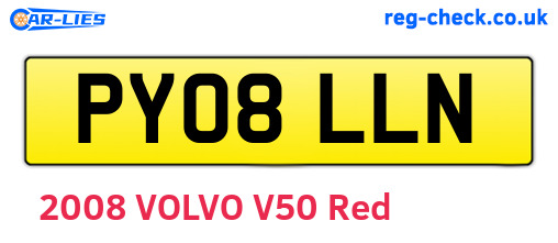 PY08LLN are the vehicle registration plates.