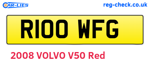 R100WFG are the vehicle registration plates.