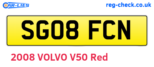 SG08FCN are the vehicle registration plates.