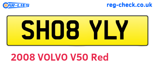 SH08YLY are the vehicle registration plates.