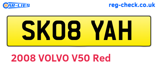 SK08YAH are the vehicle registration plates.