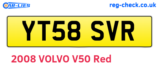 YT58SVR are the vehicle registration plates.
