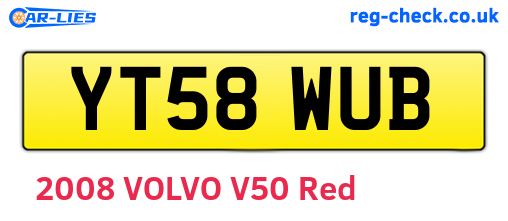 YT58WUB are the vehicle registration plates.