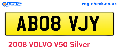 AB08VJY are the vehicle registration plates.