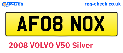 AF08NOX are the vehicle registration plates.