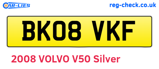 BK08VKF are the vehicle registration plates.