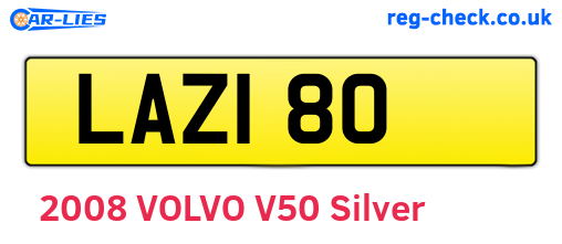 LAZ180 are the vehicle registration plates.