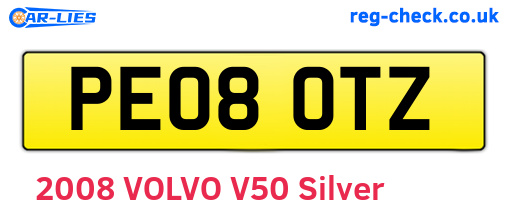 PE08OTZ are the vehicle registration plates.
