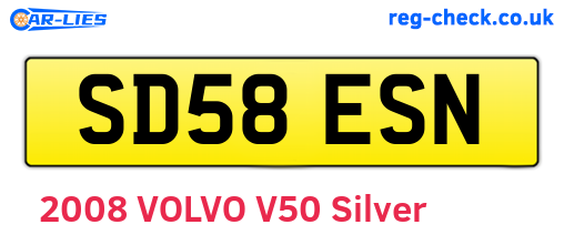 SD58ESN are the vehicle registration plates.