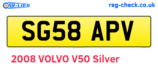 SG58APV are the vehicle registration plates.