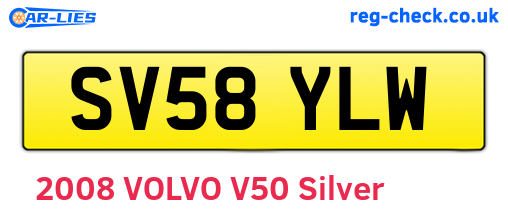 SV58YLW are the vehicle registration plates.