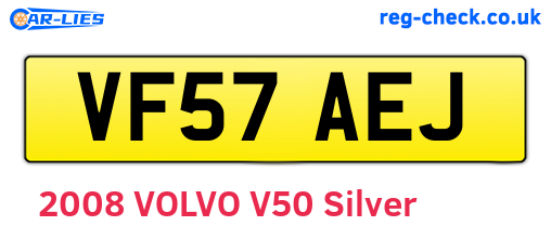 VF57AEJ are the vehicle registration plates.