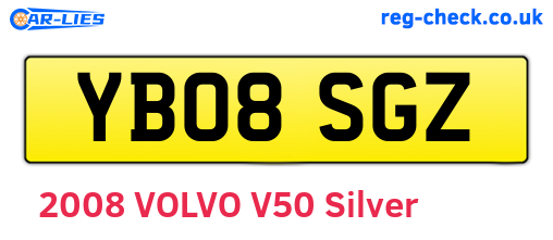 YB08SGZ are the vehicle registration plates.
