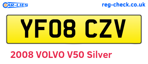 YF08CZV are the vehicle registration plates.