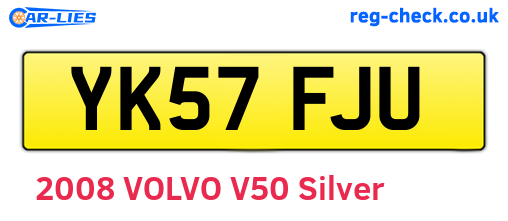 YK57FJU are the vehicle registration plates.