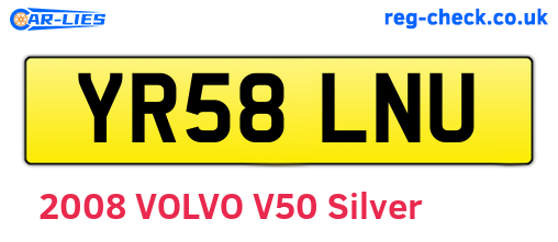 YR58LNU are the vehicle registration plates.
