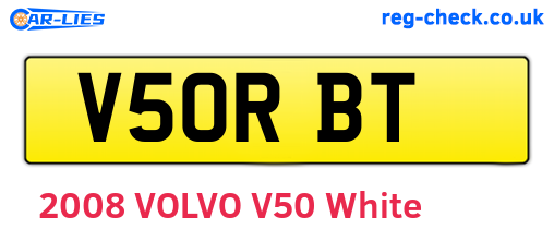 V50RBT are the vehicle registration plates.