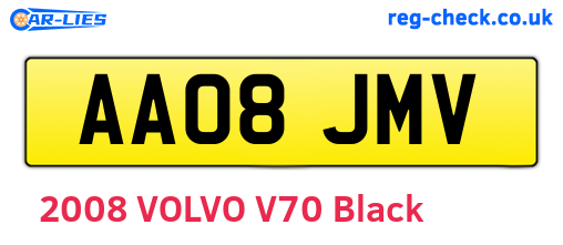 AA08JMV are the vehicle registration plates.