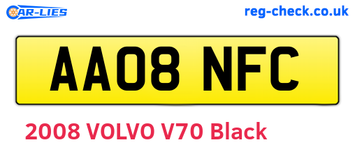 AA08NFC are the vehicle registration plates.