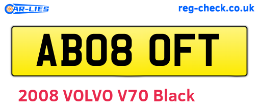 AB08OFT are the vehicle registration plates.