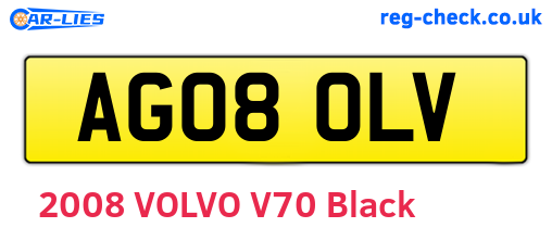 AG08OLV are the vehicle registration plates.