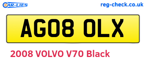 AG08OLX are the vehicle registration plates.