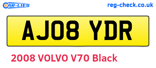 AJ08YDR are the vehicle registration plates.