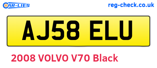 AJ58ELU are the vehicle registration plates.