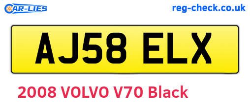 AJ58ELX are the vehicle registration plates.
