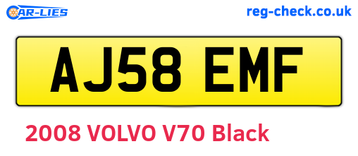 AJ58EMF are the vehicle registration plates.
