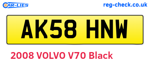 AK58HNW are the vehicle registration plates.