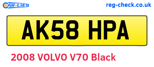 AK58HPA are the vehicle registration plates.