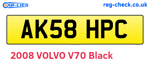 AK58HPC are the vehicle registration plates.