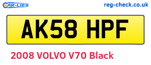 AK58HPF are the vehicle registration plates.
